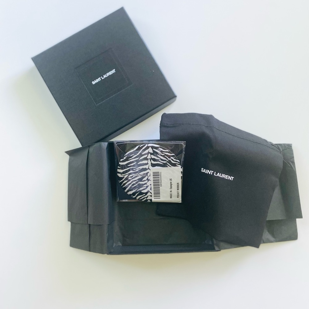 Saint Laurent Rive Droite Zebra Pocket Mirror